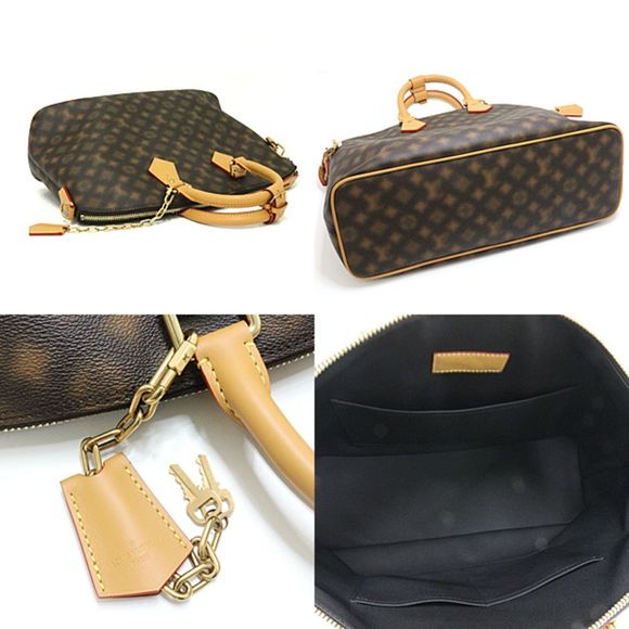 Louis Vuitton Tote Bag Lockit Monogram Leather Brown Gold MM Shoulder Bag - Picture 3 of 3